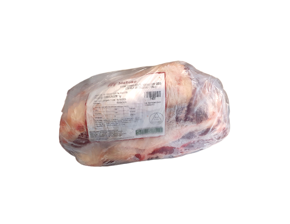 COSTELA BOVINA CONGELADA EM TIRAS COM OSSO MATOSO 2 KG (CX 23 KG)